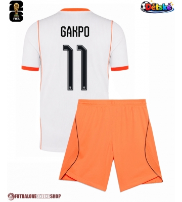 Nizozemsko Cody Gakpo #11 Venkovní dres komplet pro Děti MS 2026 Krátkým Rukávem (+ Krátké kalhoty)